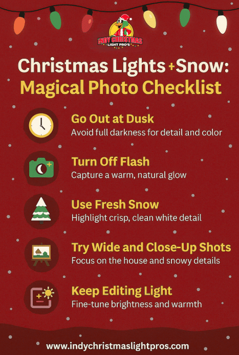 Christmas Lights + Snow: Magical Photo Checklist by Indy Christmas Light Pros