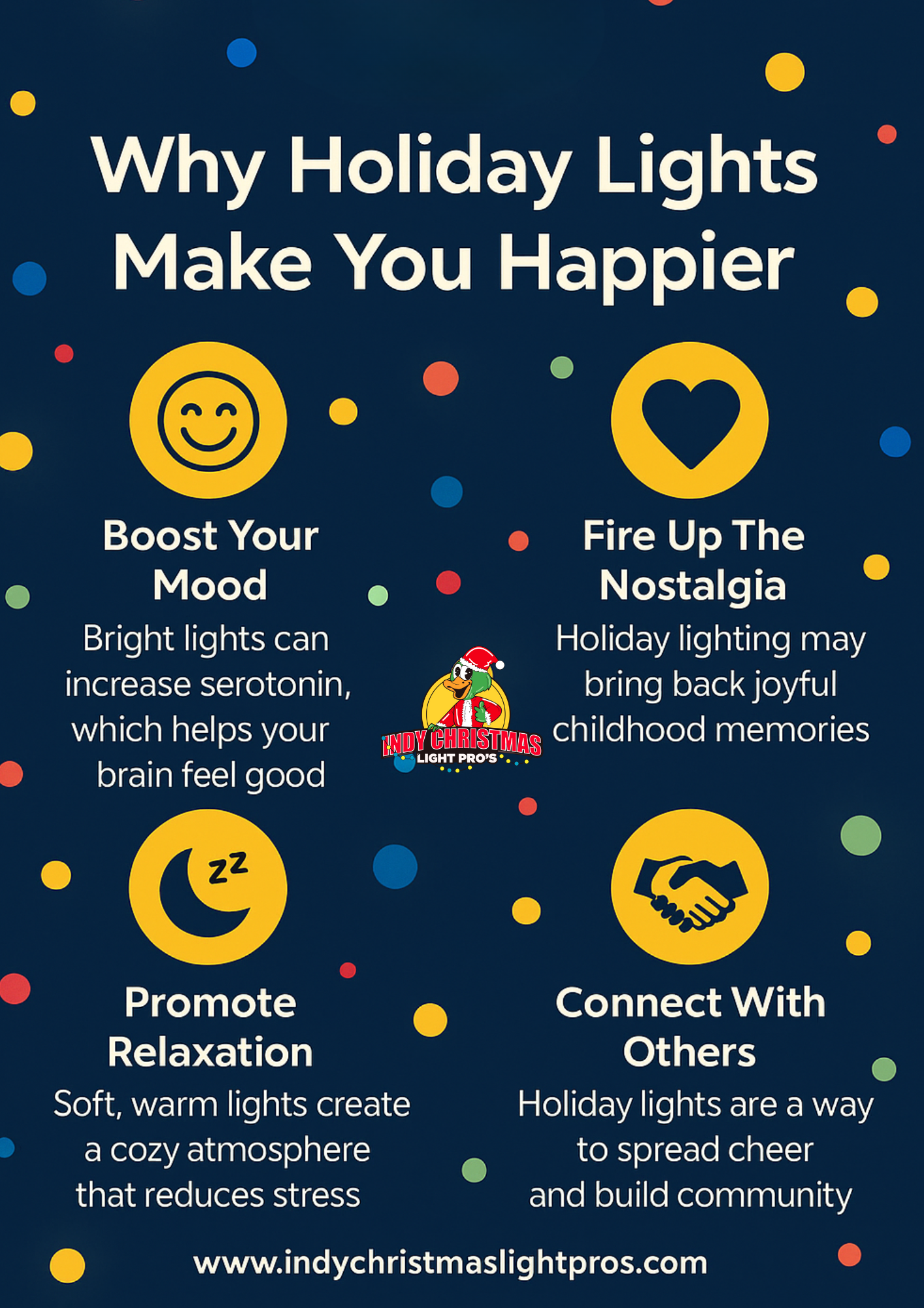 Why Holiday Lights Make You Happier – Infographic by Indy Christmas Light Pros