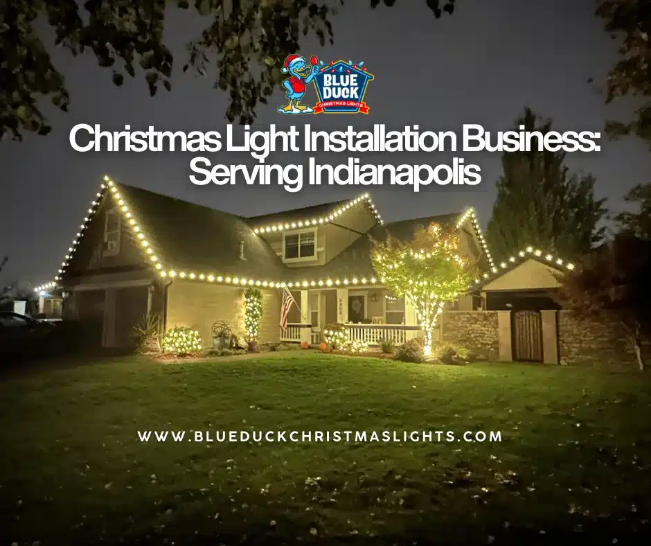 Blue Duck's Christmas light installation business created this stunning display for an Indianapolis home so the family could enjoy December weekends without ladder work or tangled strands.