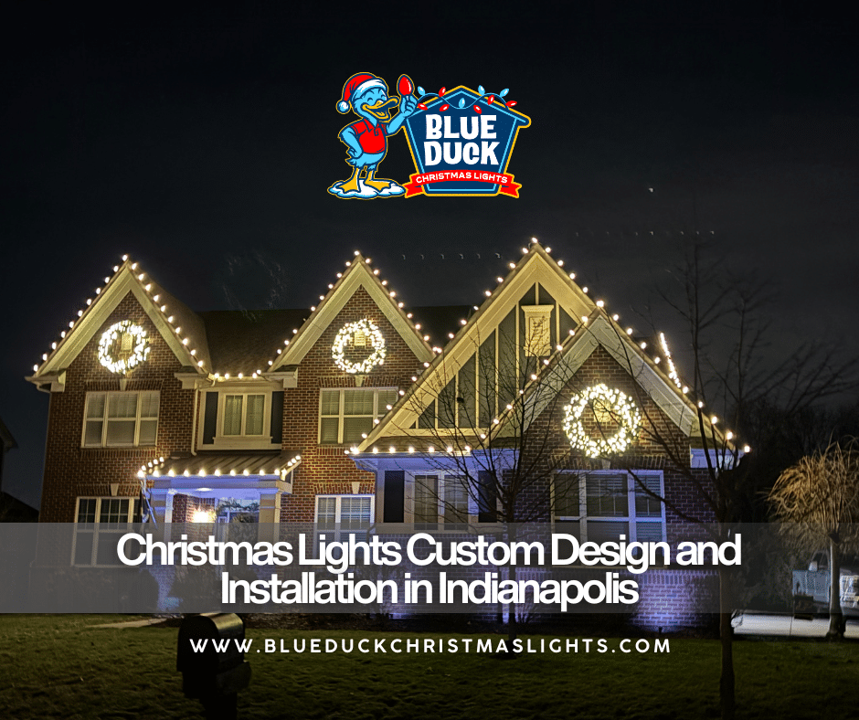 Blue Duck's Christmas lights custom design turned this Indianapolis house into a neighborhood showpiece with tailored illumination and professional installation.