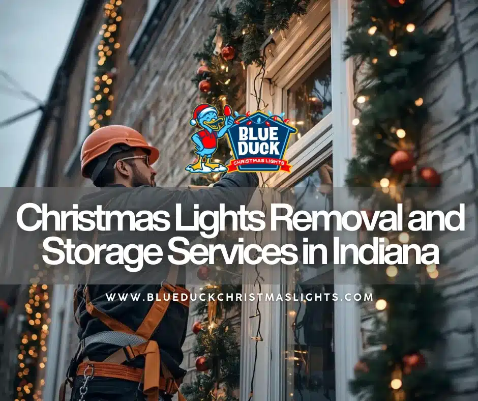 Professional Christmas lights removal and trusted storage service in Indiana by Indy Christmas Lights Pros.