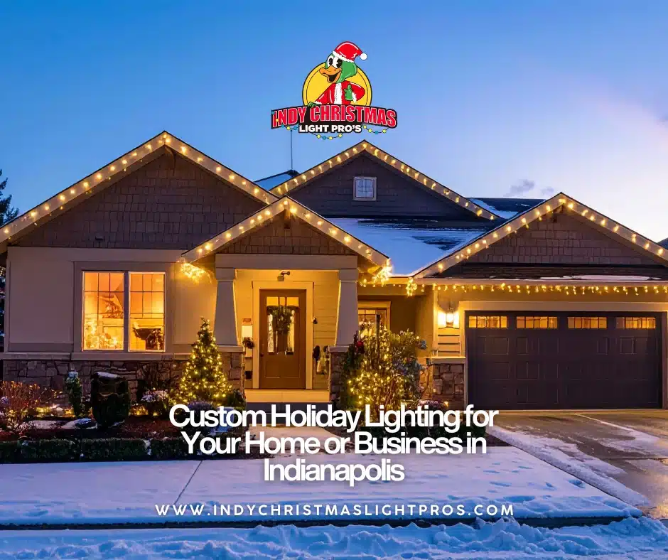 A stunning example of custom holiday lighting on a residential property in Zionsville, Indiana by Indy Christmas Lights Pros.