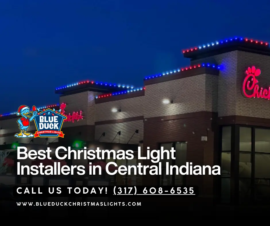 This retail store showcases professional holiday lighting done perfectly by Blue Duck Christmas Lights, proving that holiday lighting mistakes are easy to avoid with proper planning, professional experience, and commercial-grade products.