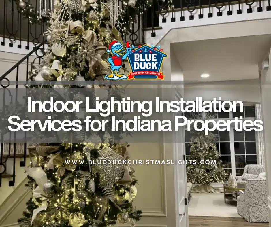Professional indoor lighting installation creating beautiful holiday atmosphere of a home in Carmel, Indiana by Indy Christmas Light Pros.